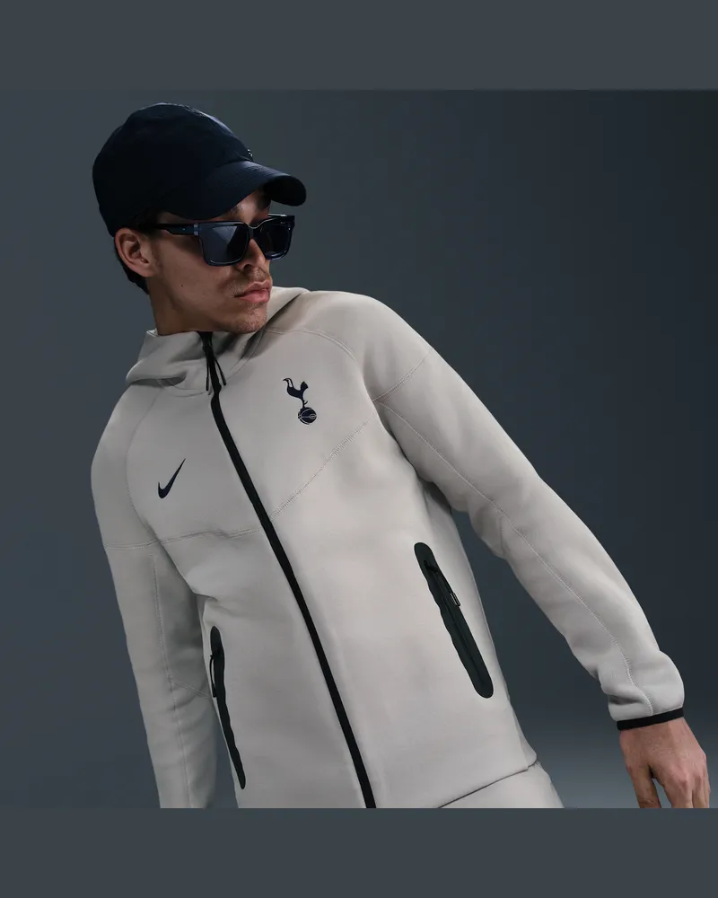 Nike Tottenham Hotspur Tech Windrunner  Fußball-Fleece-Kapuzenjacke mit durchgehendem Reißverschluss (Herren) - Grau Grau
