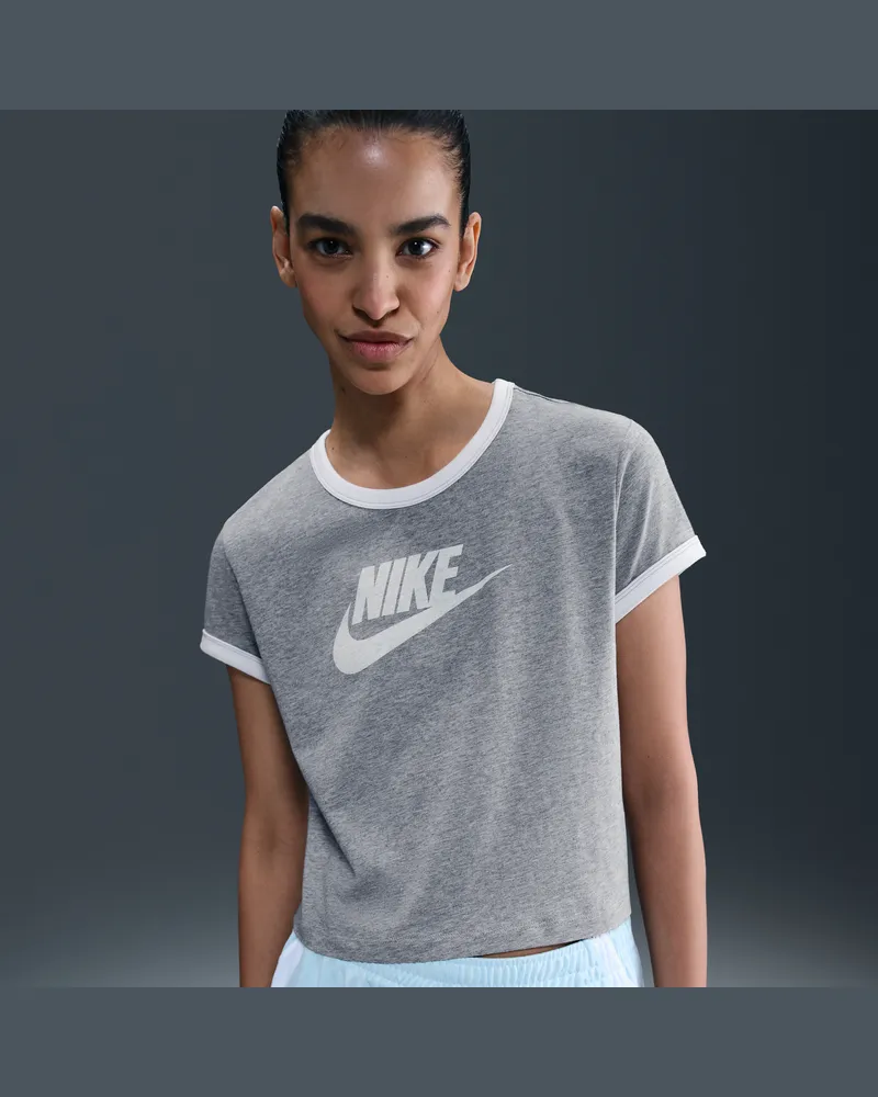 Nike Sportswear Ringer-T-Shirt mit Grafikprint (Damen) - Grau Grau