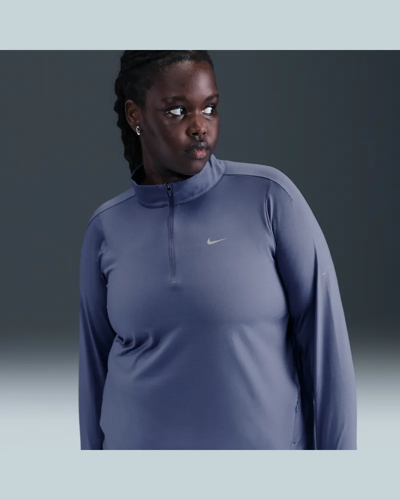 Nike Swift Dri-FIT UV-Laufoberteil mit Viertelreißverschluss (Damen, große Größen) - Blau Blau