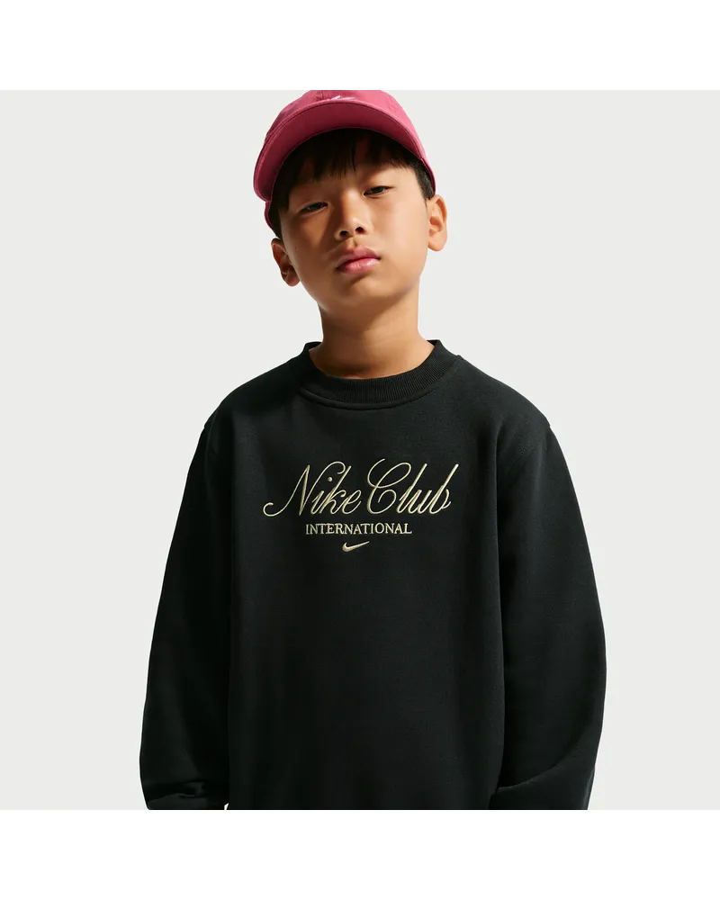 Nike Fleece-Sweatshirt mit Rundhalsausschnitt (ältere Kinder) - Schwarz Schwarz