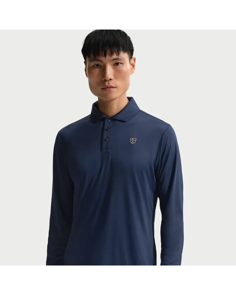 Nike Par Dri-Fit Longsleeve-Golf-Poloshirt (Herren) - Blau Blau