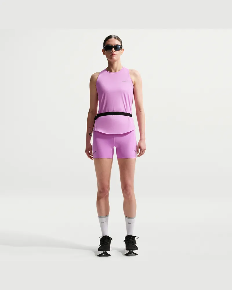 Nike Swift Damen-Laufshorts mit hohem Taillenbund und Taschen (ca. 10 cm) - Lila Lila