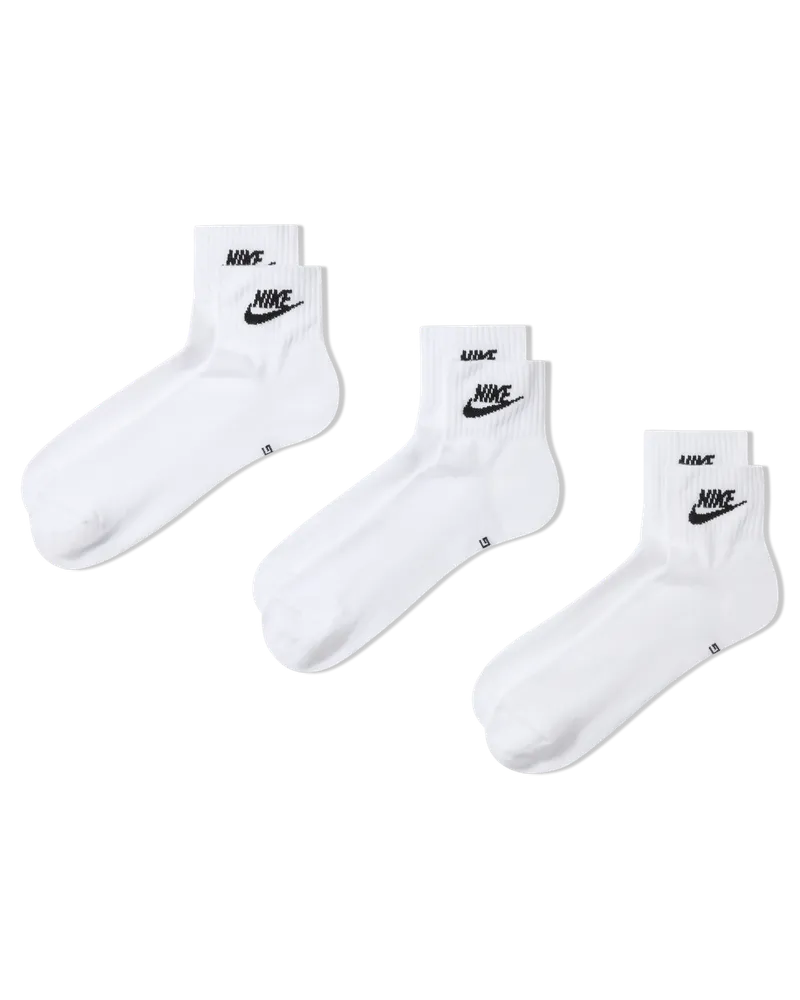 Nike Everyday Essential Knöchelsocken (3 Paar) - Weiß Weiß