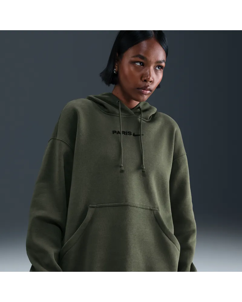 Nike Paris Saint-Germain Phoenix Fleece  Oversize-Fußball-Hoodie (Damen) - Grün Grün