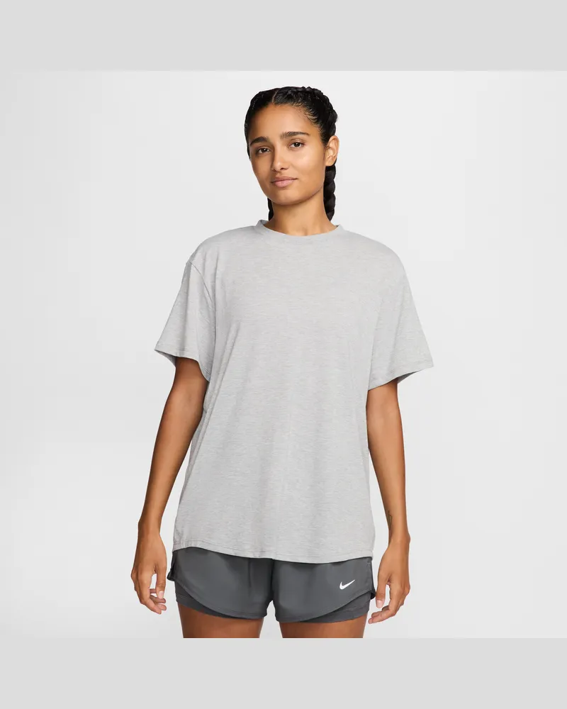 Nike One Relaxed Dri-FIT-Kurzarmshirt für Damen - Grau Grau