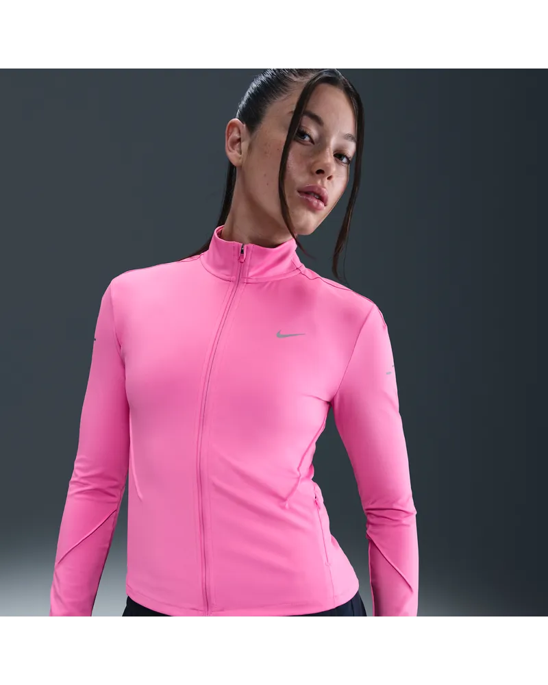 Nike Swift Dri-FIT Midlayer-Laufoberteil mit durchgehendem Reißverschluss (Damen) - Pink Pink