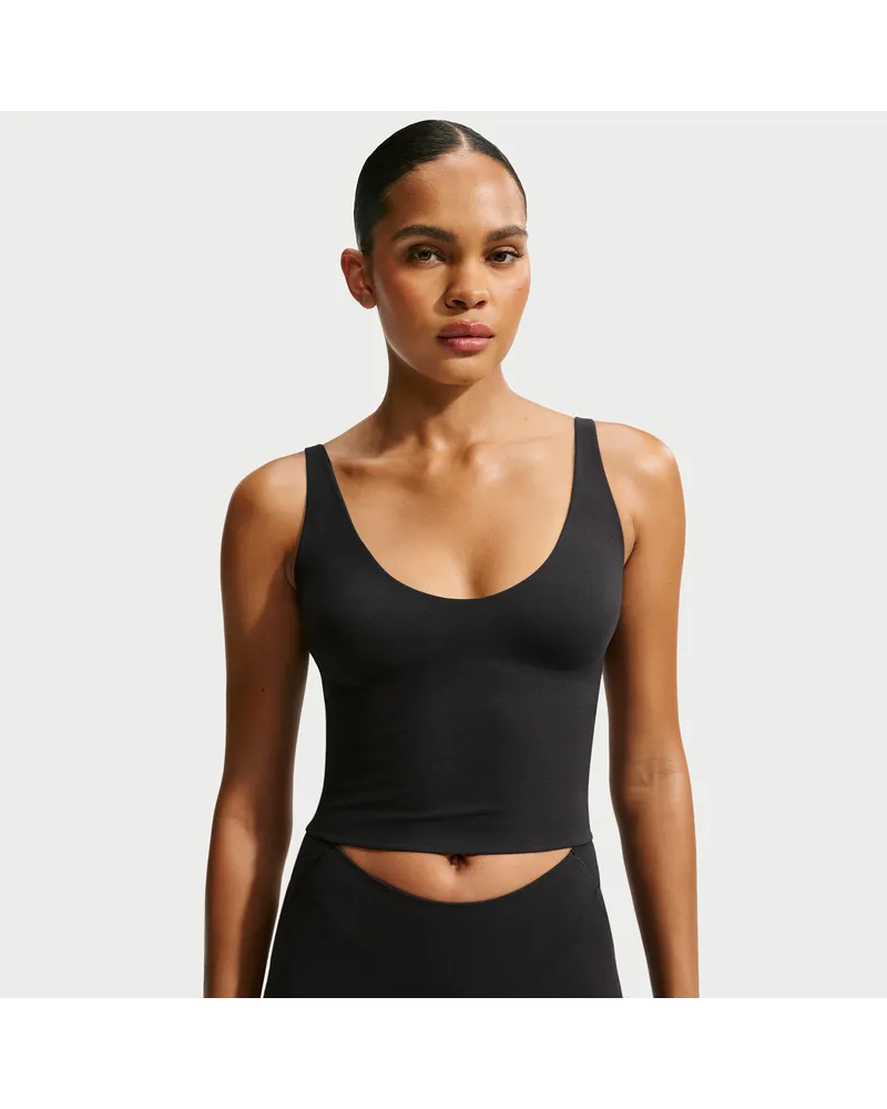 Nike SKIMS Studio Stretch tief ausgeschnittenes Tanktop (Damen) - Schwarz Schwarz