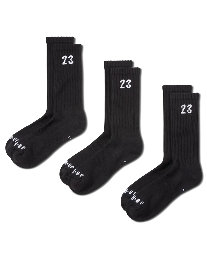 Jordan Essentials Crew-Socken (3 Paar) - Schwarz Schwarz