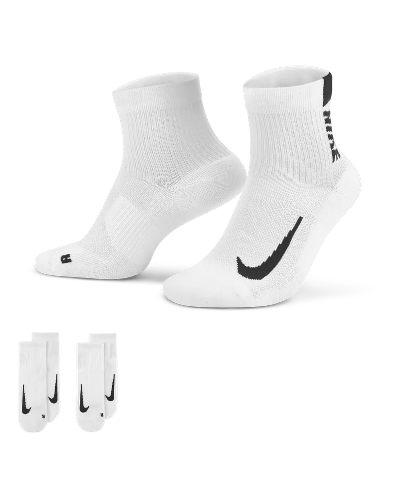 Nike Multiplier Running Knöchelsocken (2 Paar) - Weiß Weiß