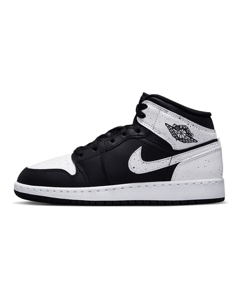 Jordan Air  1 Mid Schuh für ältere Kinder - Schwarz Schwarz
