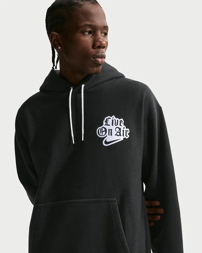 Nike Solo Swoosh Fleece-Hoodie für Herren - Schwarz Schwarz