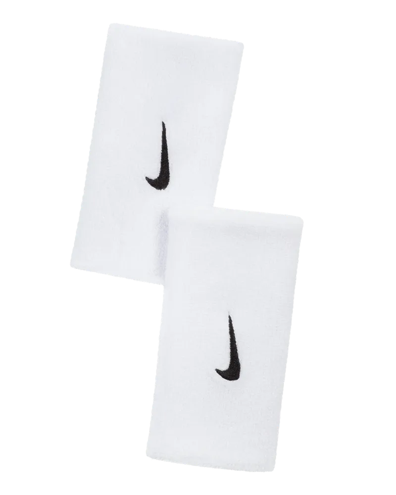 Nike Swoosh Armbänder in doppelter Breite 2.0 (2er-Pack) - Weiß Weiß