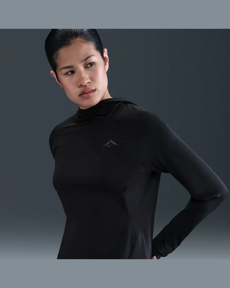Nike Trail Midlayer mit UV-Schutz und Kapuze (Damen) - Schwarz Schwarz