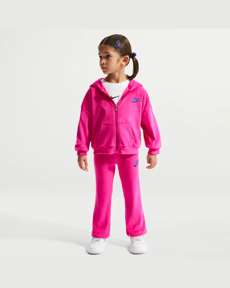 Nike 2-teiliges Velours-Leggings-Set mit ausgestelltem Bein (jüngere Kinder) - Pink Pink