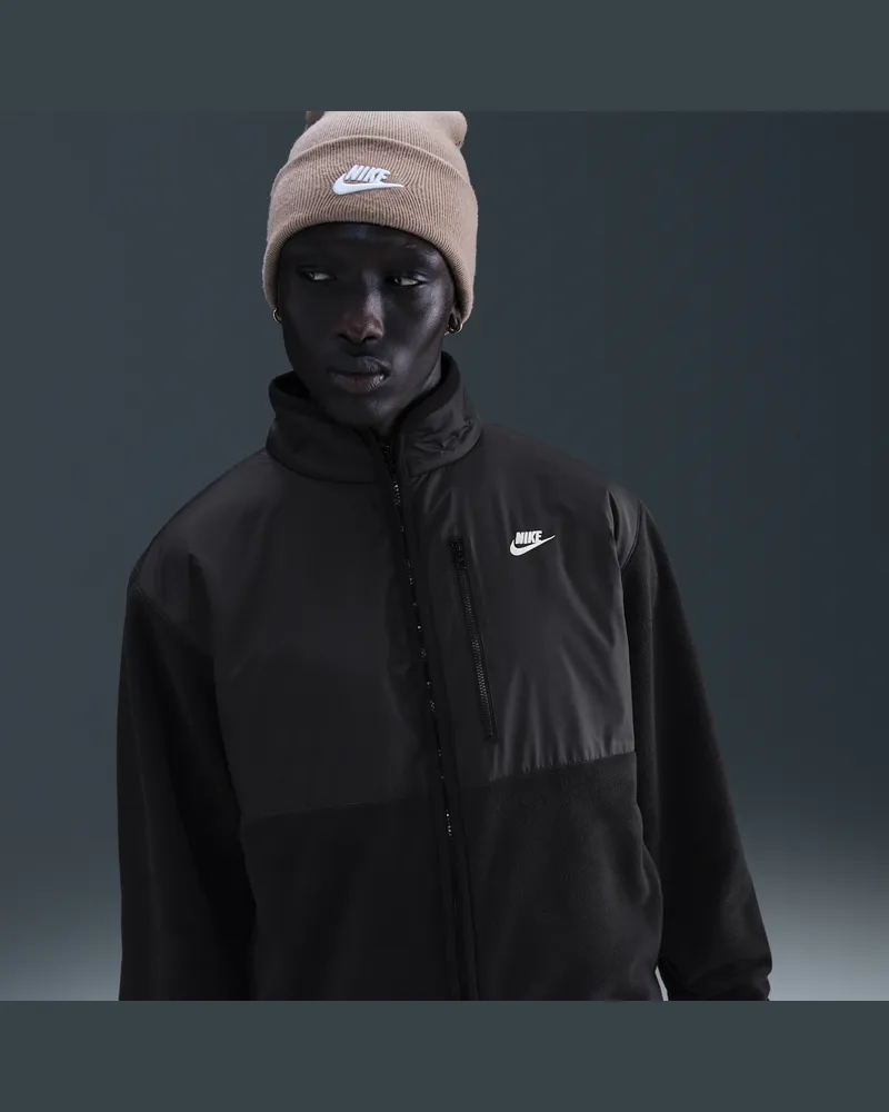 Nike Sportswear Club Winterized Herrenjacke mit durchgehendem Reißverschluss - Schwarz Schwarz