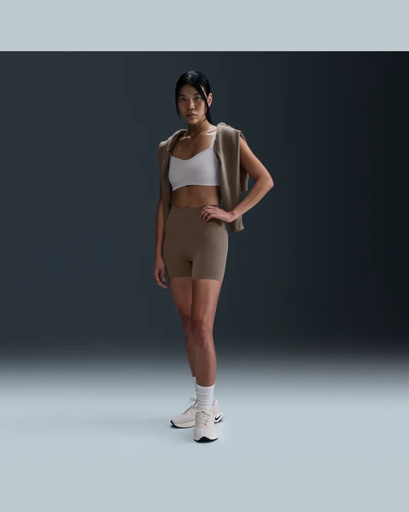 Nike Zenvy Bike Shorts mit hohem Bund (Damen, ca. 12,5 cm) - Braun Braun