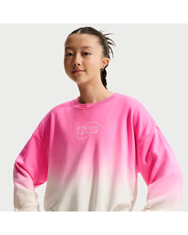 Nike Studio Fleece Lightweight Oversize-Rundhalsshirt mit Grafik (ältere Kinder, Mädchen) - Weiß Weiß