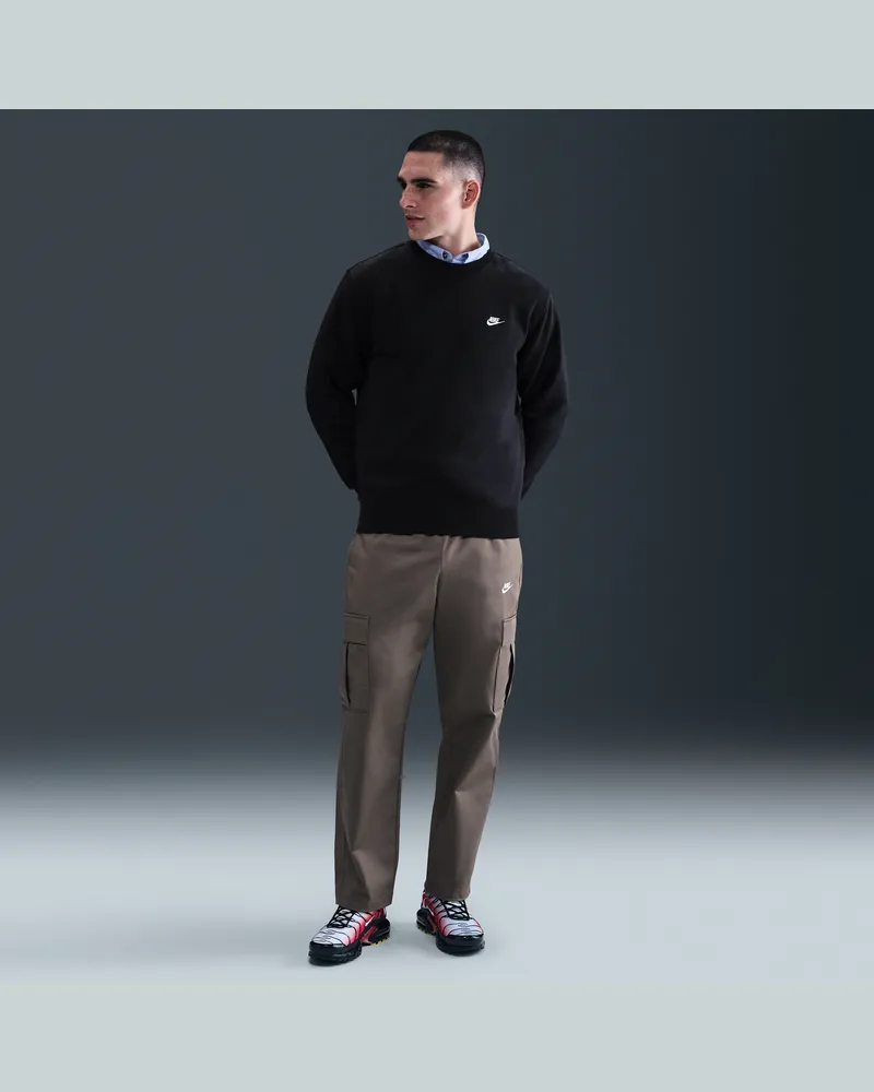 Nike Club Fleece-Rundhalsshirt (Herren) - Schwarz Schwarz