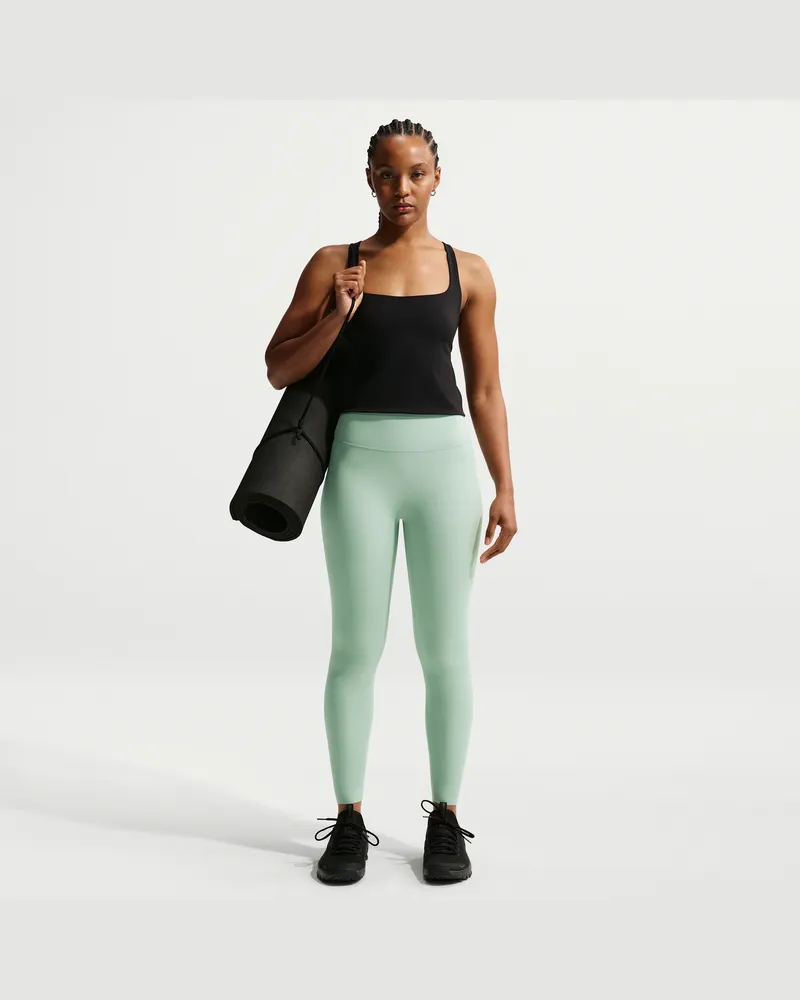 Nike Zenvy 7/8-Leggings mit hohem Bund und ohne Frontnaht (Damen) - Grün Grün