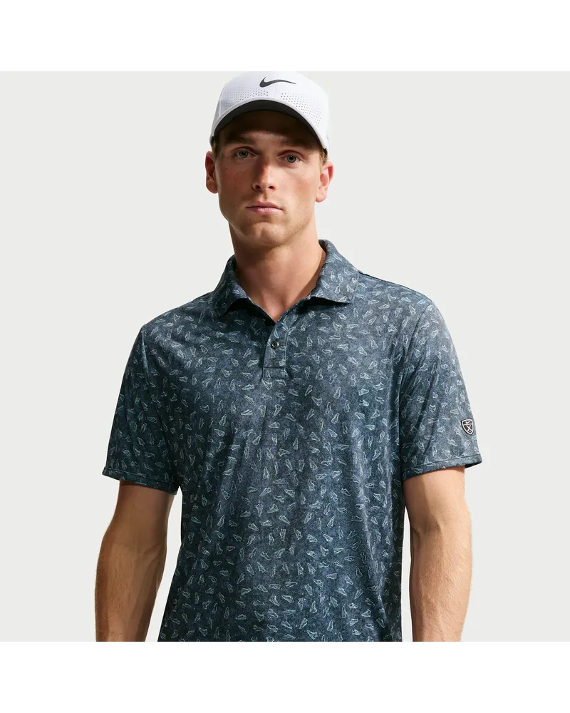 Nike Par Dri-FIT Golf-Poloshirt mit Grasprint (Herren) - Schwarz Schwarz