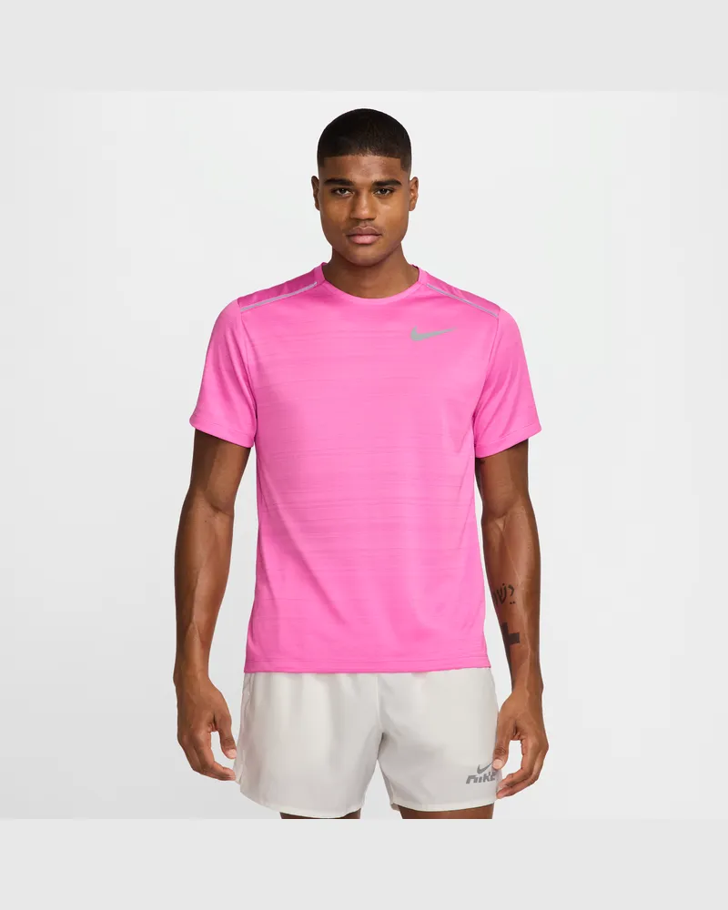 Nike Miler Kurzarm-Laufoberteil für Herren - Pink Pink