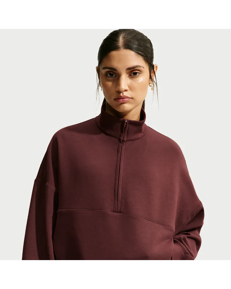 Nike 24.7 ImpossiblySoft Oversize-Oberteil mit Dri-FIT-Technologie und Halbreißverschluss (Damen) - Lila Lila