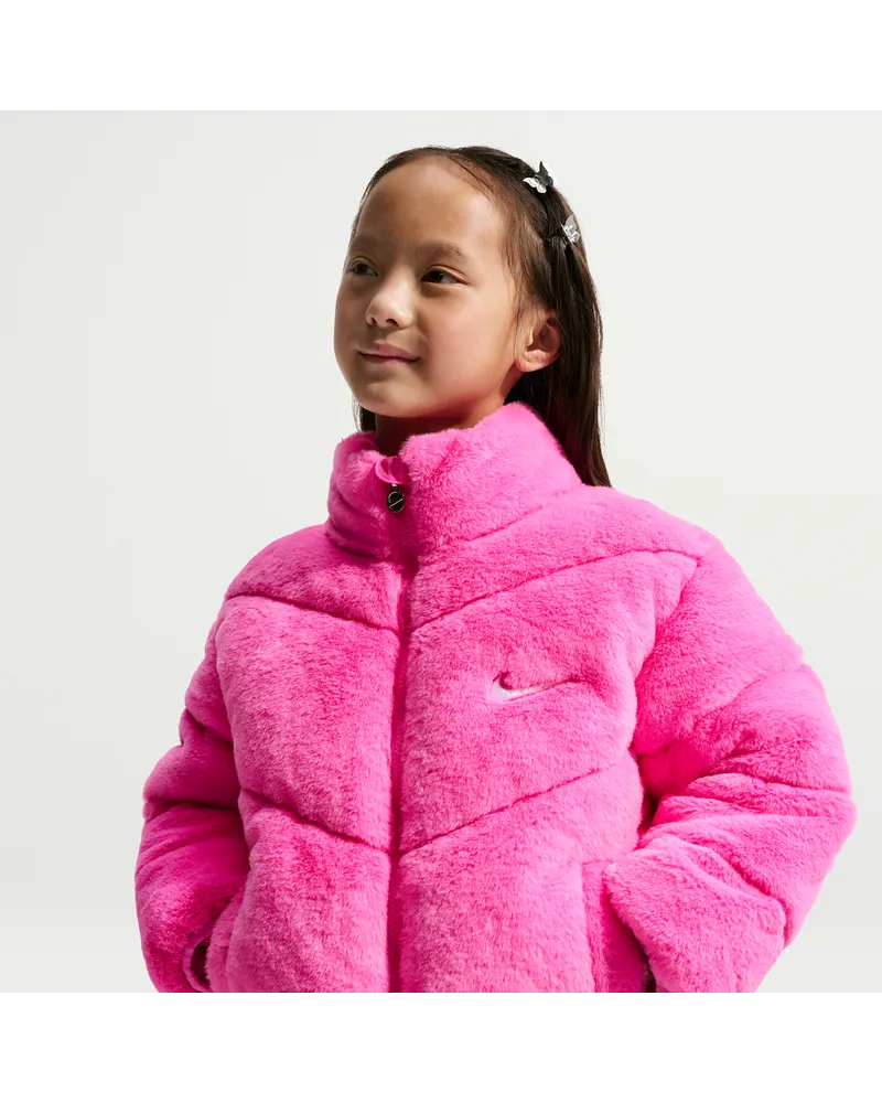 Nike gesteppte Jacke aus Kunstfell (jüngere Kinder) - Pink Pink