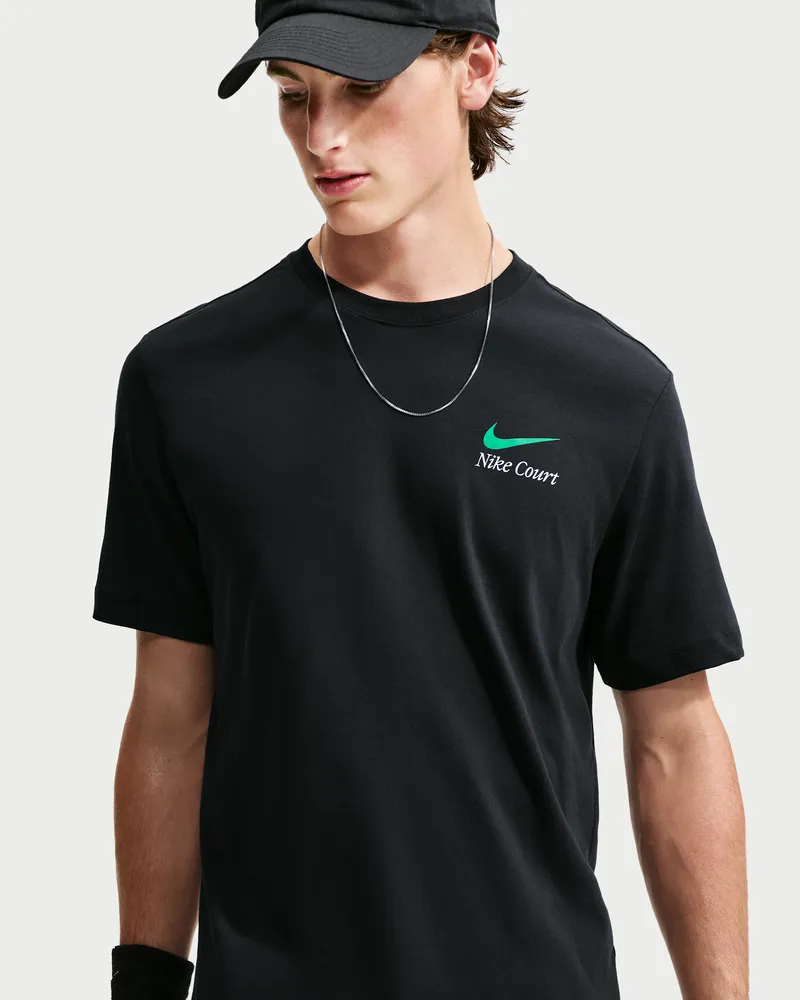 Nike Court Dri-FIT Tennis T-Shirt (Herren) - Schwarz Schwarz