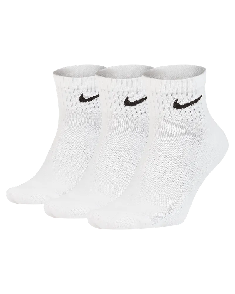 Nike Everyday Cushioned Trainings-Knöchelsocken (3 Paar) - Weiß Weiß