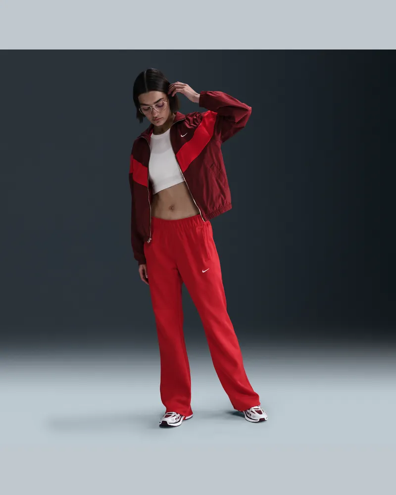 Nike Sportswear Windrunner schmale Strickhose mit mittelhohem Bund (Damen) - Rot Rot
