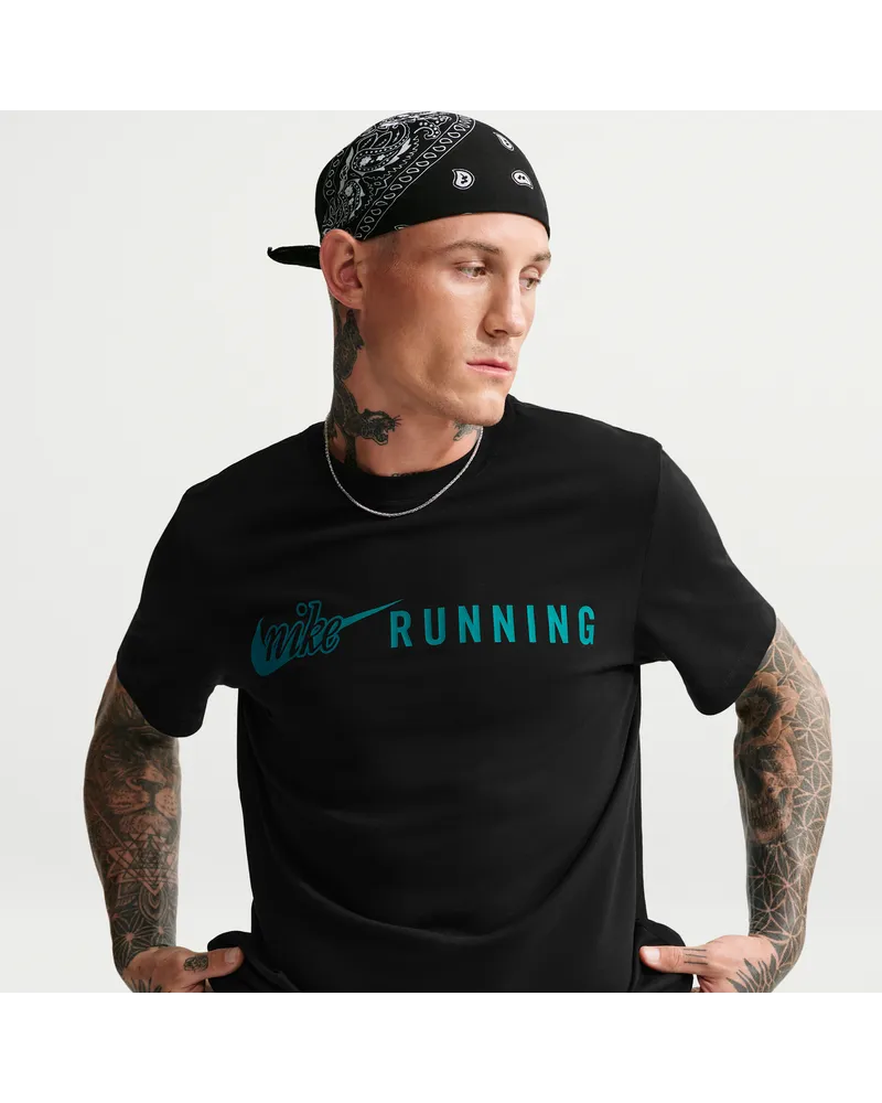 Nike Dri-FIT Lauf-T-Shirt (Herren) - Schwarz Schwarz