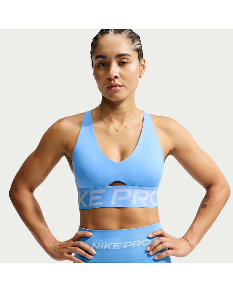 Nike Pro Sculpt gepolsterter Sport-BH mit mittlerem Halt - Blau Blau