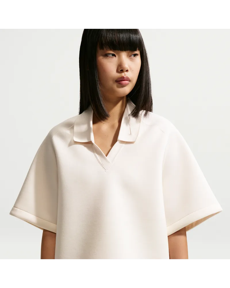 Nike Pregame Fleece weites Poloshirt (Damen) - Weiß Weiß