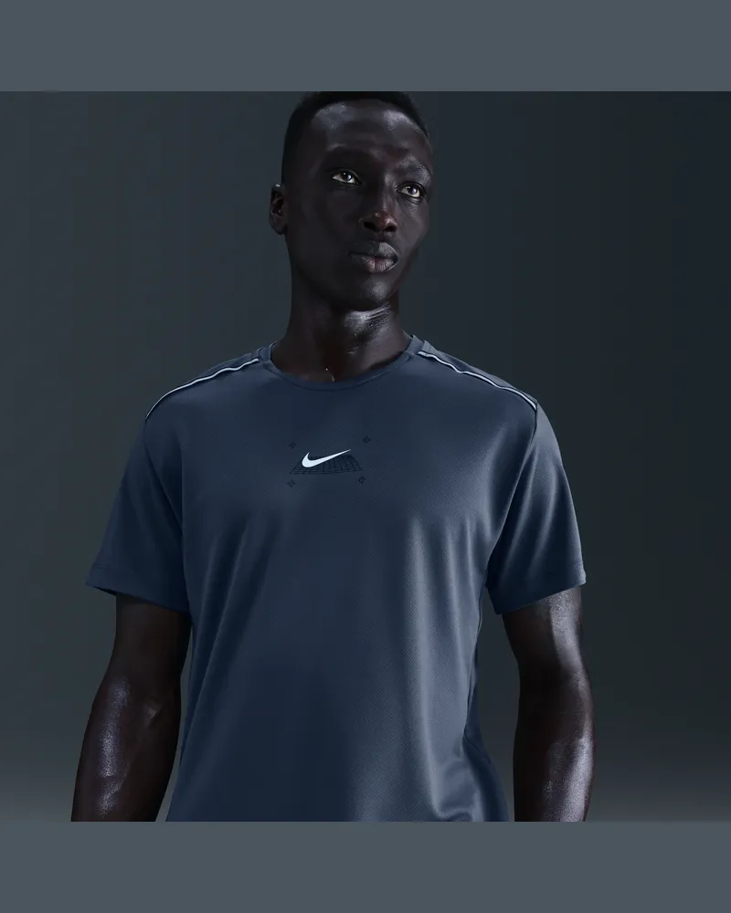 Nike Miler Kurzarm-Laufoberteil (Herren) - Blau Blau