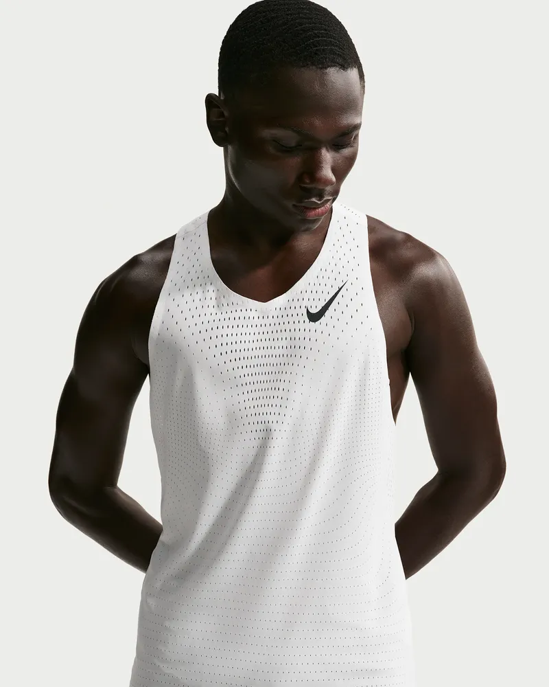 Nike AeroSwift Dri-FIT-ADV-Lauf-Singlet für Herren - Weiß Weiß