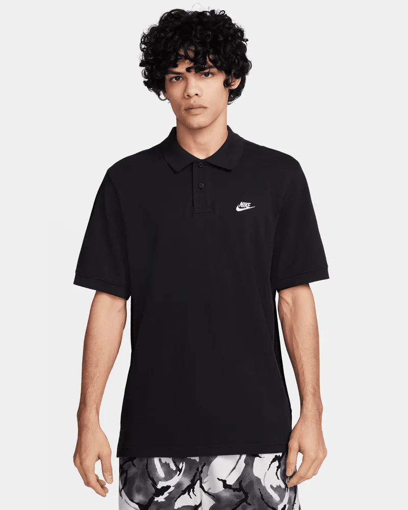 Nike Club Kurzarm-Poloshirt für Herren - Schwarz Schwarz