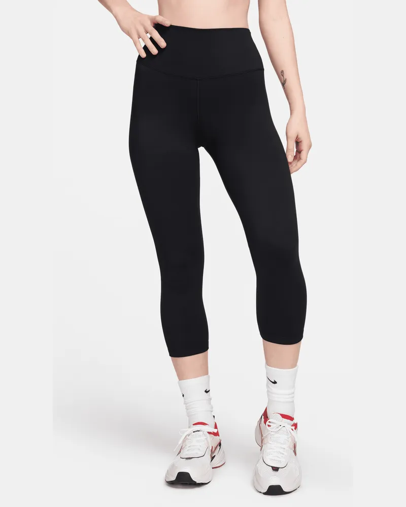 Nike One Crop-Leggings mit hohem Bund für Damen - Schwarz Schwarz