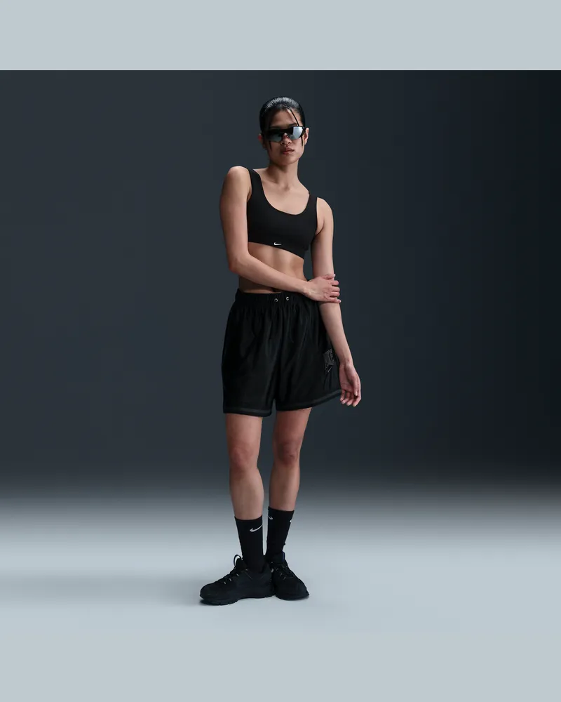 Nike Sportswear weite Grafik-Shorts mit mittelhohem Bund (Damen) - Schwarz Schwarz