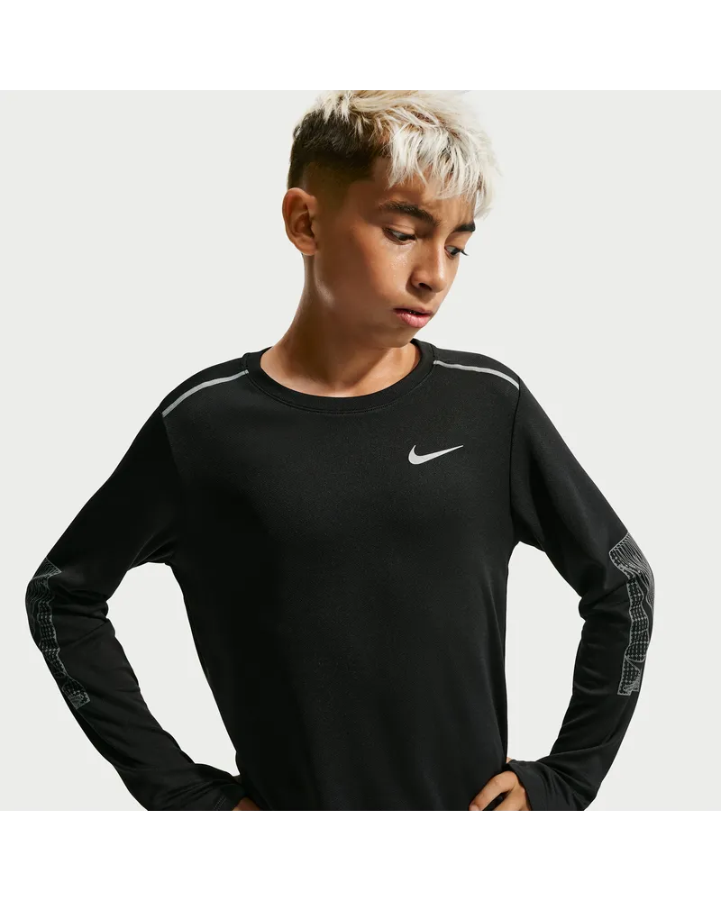 Nike Miler Dri-FIT Longsleeve (ältere Kinder, Jungen) - Schwarz Schwarz
