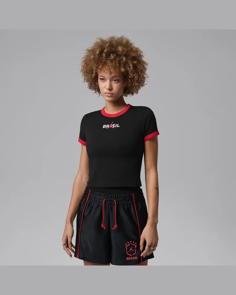 Jordan Brasilien Shirt mit Grafik und Rundhalsausschnitt (Damen) - Schwarz Schwarz