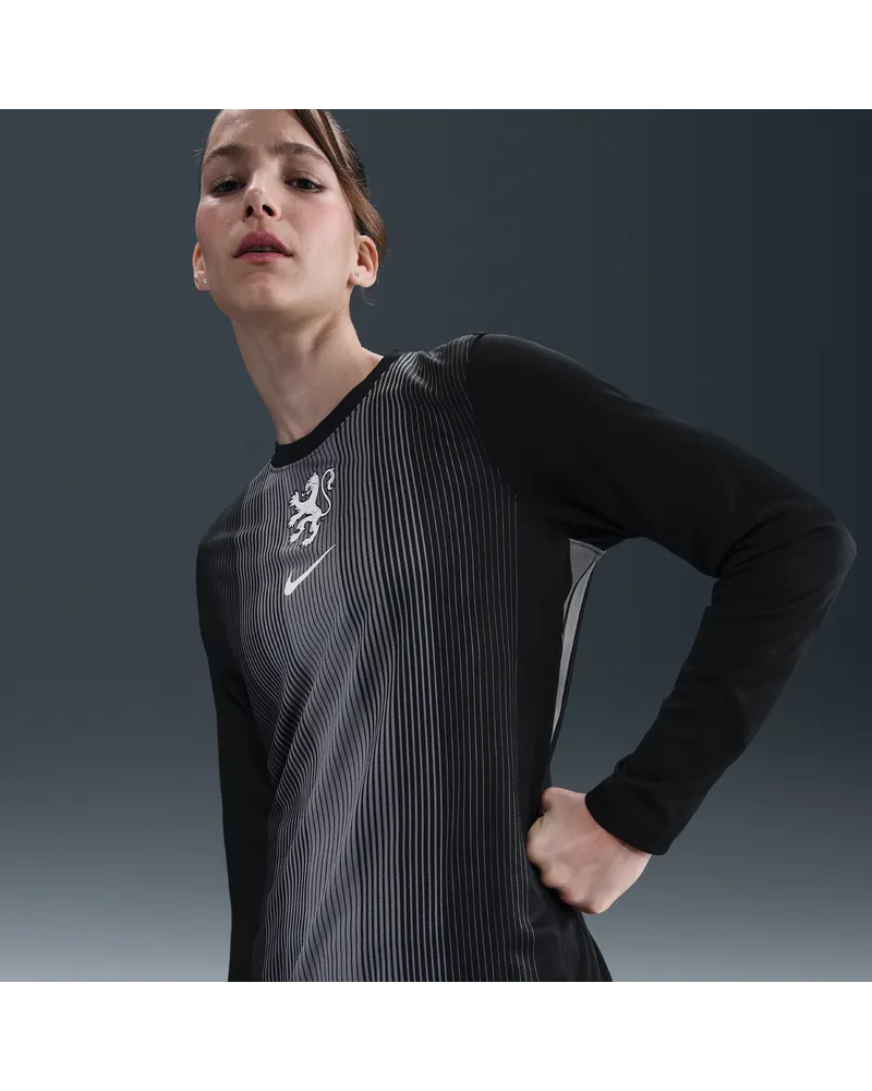 Nike Niederlande 2025/26 Stadium Goalkeeper  Replika-Longsleeve-Fußballtrikot mit Dri-FIT-Technologie (Damen) - Schwarz Schwarz