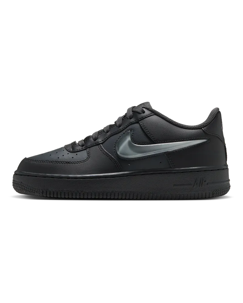 Nike Air Force 1 "Jelly Swoosh" Schuh (ältere Kinder) - Schwarz Schwarz