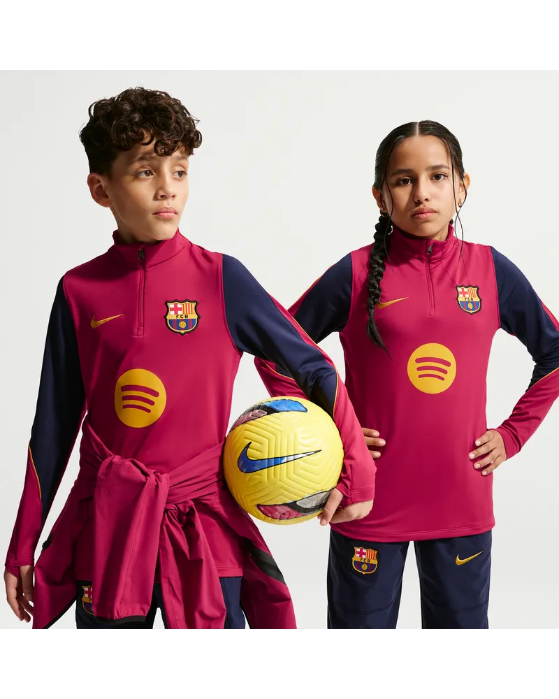 Nike FC Barcelona Strike  Dri-FIT Fußball-Drill-Oberteil aus Strickmaterial (ältere Kinder) - Rot Rot