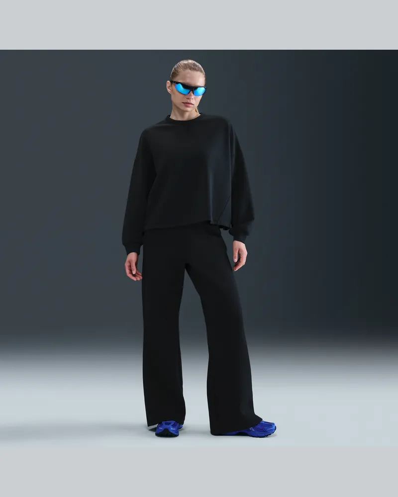 Nike 24.7 ImpossiblySoft Dri-FIT-Hose mit hohem Bund und weitem, ausgestelltem Bein (Damen) - Schwarz Schwarz