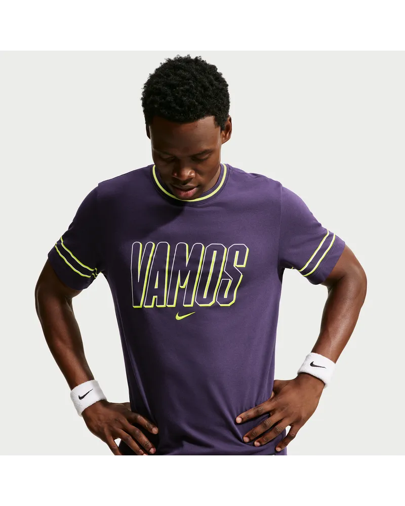 Nike Carlos Alcaraz Court Dri-FIT Tennis-T-Shirt für Herren - Lila Lila