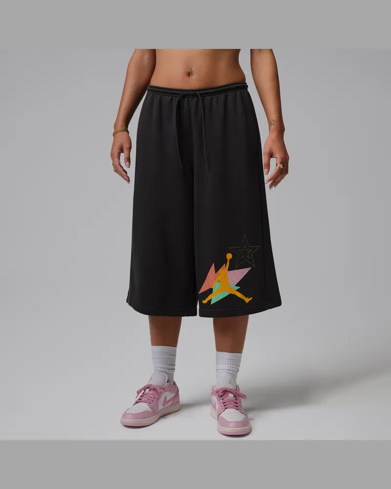 Jordan Brooklyn Fleece Big Shorts aus French Terry (Damen) - Schwarz Schwarz