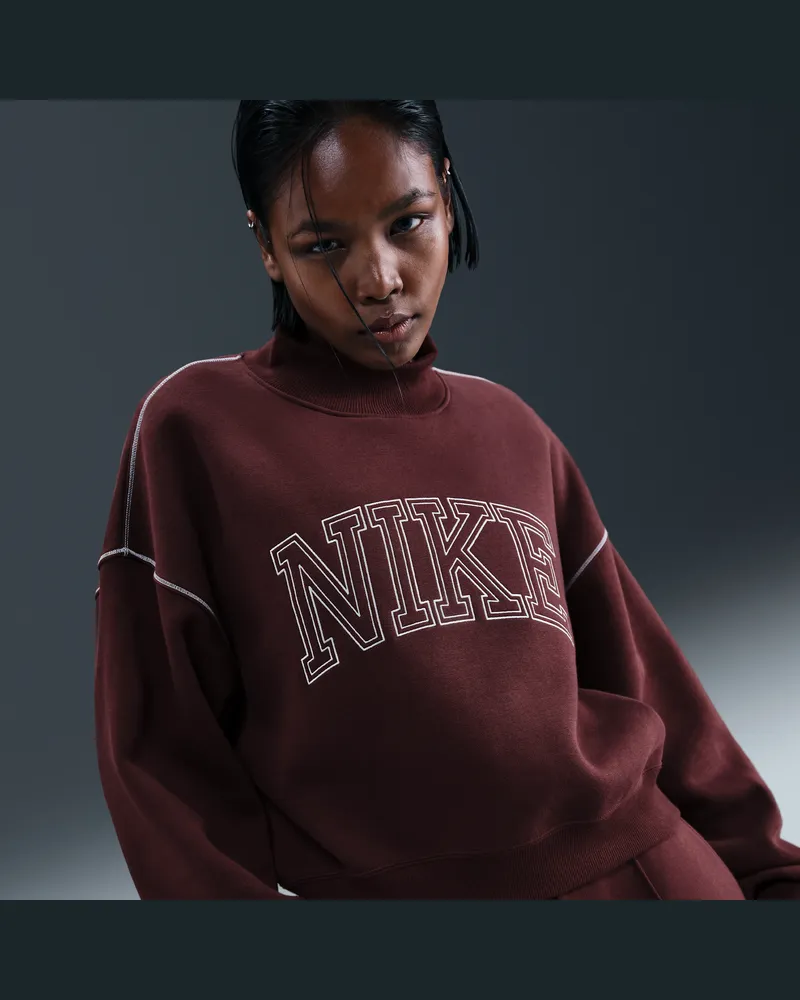 Nike Sportswear Phoenix Fleece Stehkragen-Sweatshirt für Damen - Rot Rot
