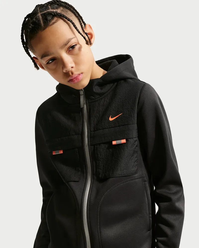 Nike City Utility Kapuzenjacke (ältere Kinder) - Schwarz Schwarz