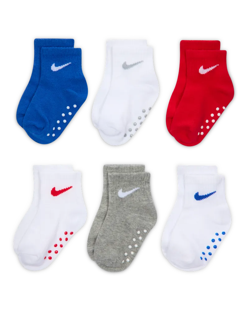 Nike Pop Color rutschfeste Knöchelsocken für Babys (12–24 M) (6 Paar) - Multi-Color Multi-color