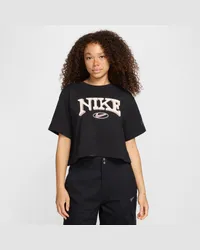 Nike Sportswear weit geschnittenes Kurzarm-Crop-Shirt (Damen) - Schwarz Schwarz